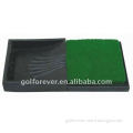 golf swing mat with rubber ball tray